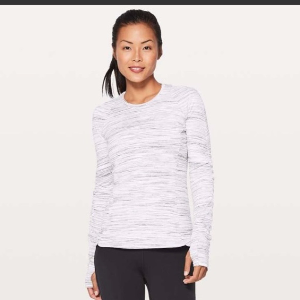 Women's LuluLemon 5 Mile Tiger Space dye  Long Sleeve Top
